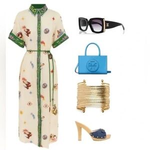 Playful Seeker Printed Cotton Linen Shirt Dress Lena Vie Boutique Drop